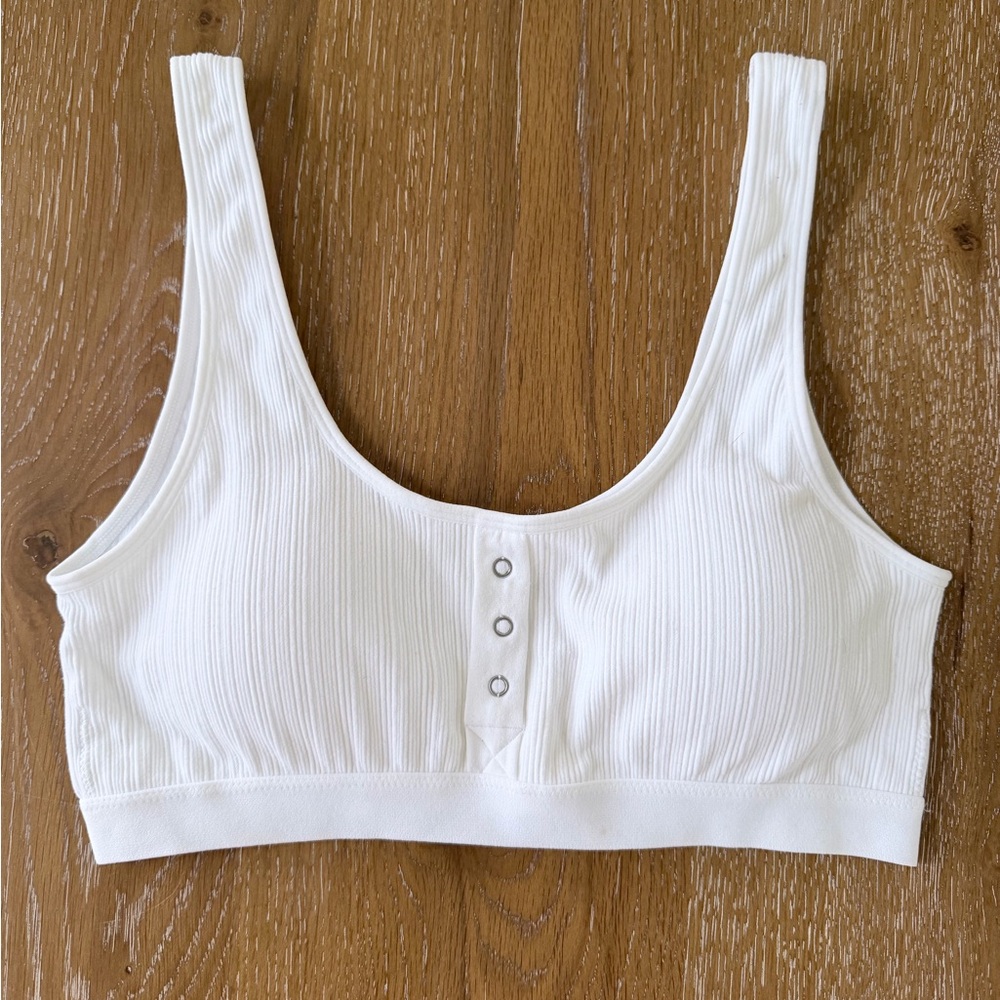 BP. White Ribbed Bandeau size M